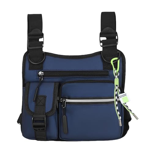 Brusttasche – Outdoor-Brusttasche für Herren, verschleißfest, leicht, 3D-Schnitt, Weste mit Mehreren Taschen, für Wandern, Outdoor-Sport, Motorrad, blau, Refer to Description, Unisex Brusttasche – Outdoor-Brusttasche für Herren, verschleißfest, leicht, 3D-Schnitt, Weste mit Mehreren Taschen, für Wandern, Outdoor-Sport, Motorrad, blau, Refer to Description, Unisex von Shenrongtong