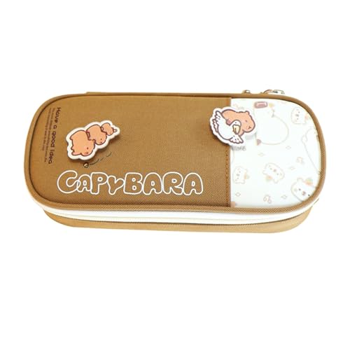 Capybara Federmäppchen mit Tiermotiv, Federmäppchen für Mädchen, große Kapazität, Marker-Tasche, Schreibtisch-Organizer, ästhetisches Federmäppchen für Anspitzer, Haftnotizen, dark coffee, Refer to Capybara Federmäppchen mit Tiermotiv, Federmäppchen für Mädchen, große Kapazität, Marker-Tasche, Schreibtisch-Organizer, ästhetisches Federmäppchen für Anspitzer, Haftnotizen, dark coffee, Refer to von Shenrongtong