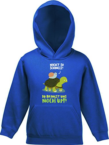 ShirtStreet Turtle Kinder Kids Kapuzen Hoodie - Pullover mit Turbo Schildkröte Motiv, Größe: 116,Royal Blau von ShirtStreet