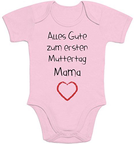 Shirtgeil Baby Body mit Spruch Mama Alles Gute zum ersten Muttertag Mama Herz Geschenk für Mama 3-6 Monate Rosa von Shirtgeil