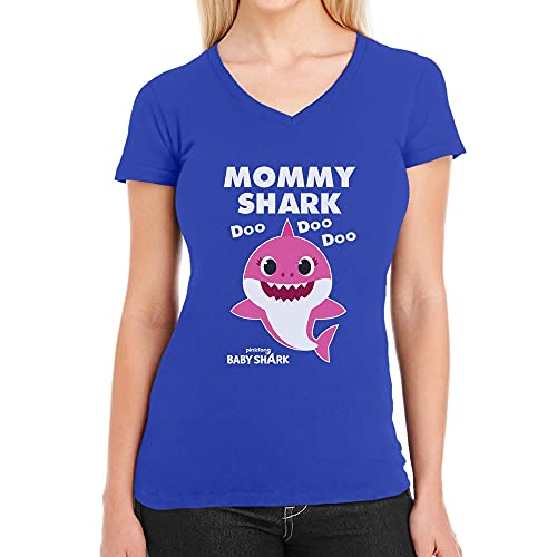 T Shirt Damen V Ausschnitt Mommy Shark DOO DOO DOO - Baby Shark Geschenk Mama X-Large Blau T Shirt Damen V Ausschnitt Mommy Shark DOO DOO DOO - Baby Shark Geschenk Mama X-Large Blau von Shirtgeil