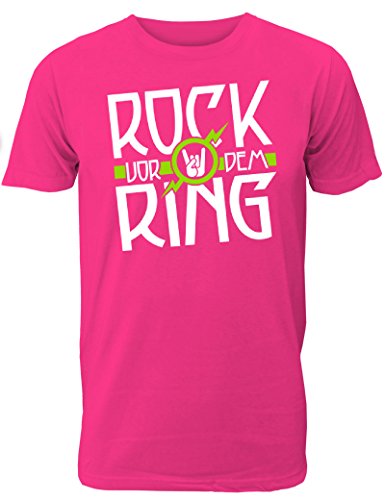 Herren T-Shirt Rock vor dem Ring für den Junggesellenabschied (Männer/Bräutigam) in pink, Größe XXL von Shirtoo