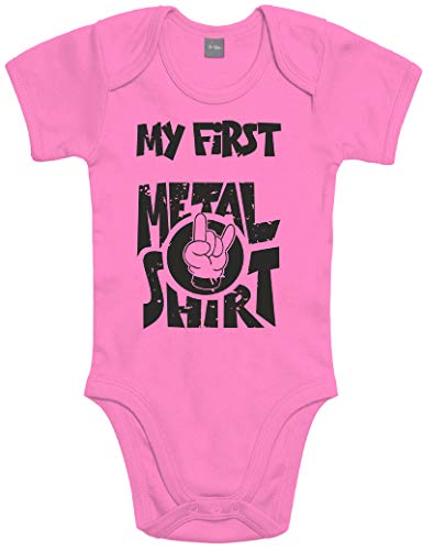 Supersüßer Baby Body Strampler My First Metal Shirt für Jungen und Mädchen als Geschenk zur Geburt/Erstausstattung von Shirtoo