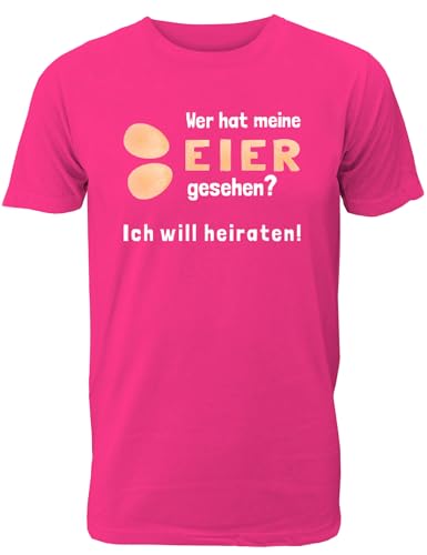 T-Shirt Junggesellenabschied Männer: Wer hat Meine Eier gesehen für den Bräutigam - JGA T-Shirt Herren von Shirtoo