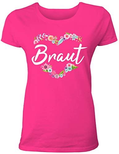 T-Shirt Junggesellenabschied: Braut im Blumenherz von Shirtoo