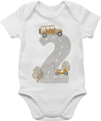 Shirtracer Baby Body Junge Mädchen - 2. - 2 Geburtstag 2st Birthday 2 Jahr Babygeburtstag Zwei Kindergeburtstag - 18/24 Monate - Weiß - jahre outfit 2.geburtstag kinderkleidung zweiter outfits jahre, von Shirtracer