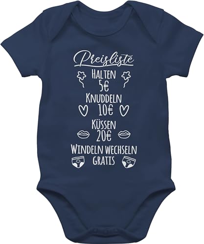 Body Junge Mädchen - Sprüche - Preisliste Baby - 3/6 Monate - Navy Blau - strampler kurzarm bodys bodies kurzarmbody jungen sommer einfarbig summer neugeborene für babys kinder baumwolle jungs von Shirtracer