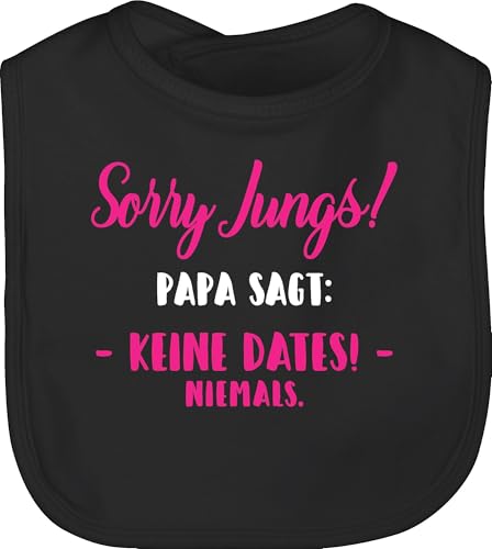 Shirtracer Baby Lätzchen - Sprüche - Sorry Jungs! Papa sagt: keine Dates! - fuchsia/weiß - Unisize - Schwarz - lustige babysachen spruch tochter babylätze babykleidung mit süßen sprüchen spruche Shirtracer Baby Lätzchen - Sprüche - Sorry Jungs! Papa sagt: keine Dates! - fuchsia/weiß - Unisize - Schwarz - lustige babysachen spruch tochter babylätze babykleidung mit süßen sprüchen spruche von Shirtracer