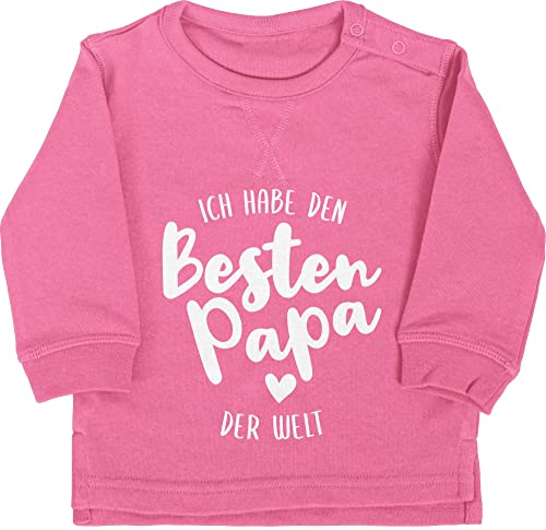 Baby Pullover Jungen Mädchen - Geschenk zum Vatertag - Ich habe den besten Papa der Welt - 12/18 Monate - Pink - bester vater sweatshirt herrentag daddy is the best pulli männertag ist beste von Shirtracer