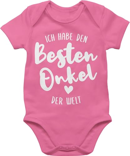 Baby Body Junge Mädchen - Strampler & - Ich habe den besten Onkel der Welt - 6/12 Monate - Pink - witzige sprüche babykleidung mit spruch babysachen sprüchen babybekleidung lustige für bodie von Shirtracer