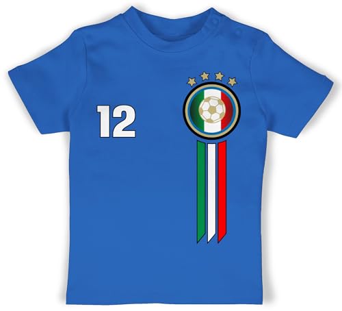 Baby T-Shirt Mädchen Jungen - 2024 Fussball EM Fanartikel - 12. Mann Italien Emblem - 18/24 Monate - Royalblau - fußball w m Tshirt wm Kinder Europameisterschaft fu Ball fußball-em von Shirtracer