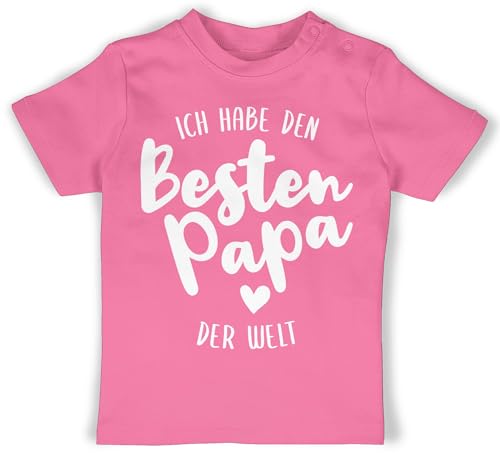 Baby T-Shirt Mädchen Jungen - Geschenk zum Vatertag - Ich Habe den besten Papa der Welt - 12/18 Monate - Pink - 1 Vatertagsgeschenk Bester auf Shirt vatertahsgeschenke Beste t vatertah hab Shirts von Shirtracer