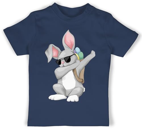 Baby T-Shirt Mädchen Jungen - Ostergeschenke Ostern - Dabbing Osterhase - 12/18 Monate - Navy Blau - Easter Babykleidung Geschenk osterfest Shirt für Outfit mit ostermotiv Tshirt t Ostergeschenk von Shirtracer