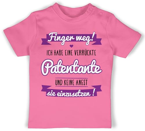 Baby T-Shirt Mädchen Jungen - Ich Habe eine verrückte Patentante - Taufgeschenk von Patentante - 18/24 Monate - Pink - taufpatin Shirt Geschenk Weihnachten Tshirt godi Geschenke Beste sprüche von Shirtracer