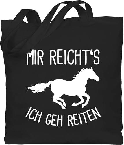 Baumwolltasche - Pferde - Taschen - Mir reichts ich geh Reiten - Unisize - Schwarz - pferdetaschen mädchen geschenk pferdeliebhaber sprüche pferd horse stoffbeutel pferdefreunde geschenke frau von Shirtracer