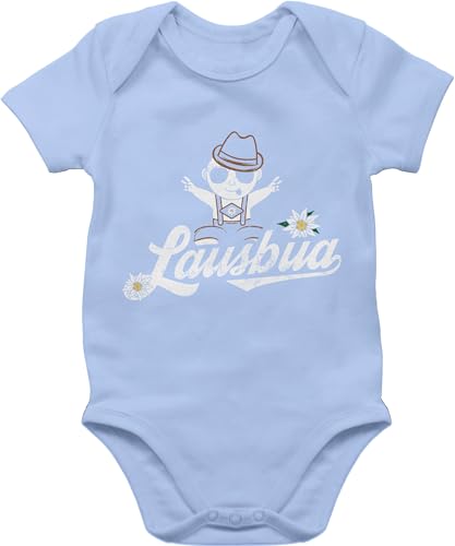 Shirtracer Body Junge Mädchen - Kompatibel mit Oktoberfest Outfit - Lausbua Baby I Wiesn Lustig Witzig - 12/18 Monate - Babyblau - bayern bayerische jungen strampler trachten volksfest kurzarmbody von Shirtracer