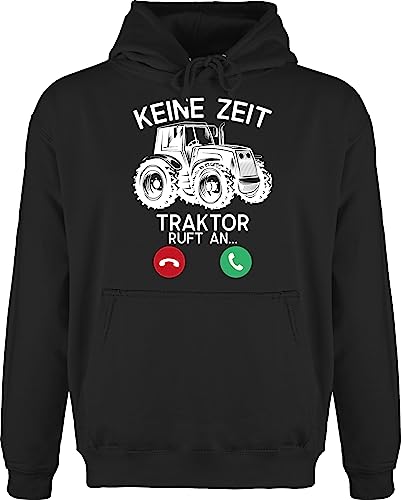 Hoodie Herren Pullover Männer - Fahrzeuge - Keine Zeit - Traktor Ruft an - weiß - S - Schwarz - Geschenk mit Mann männertagsgeschenke trecker Fun-Kapuzenpullover Fahrzeug Tractors pullis von Shirtracer