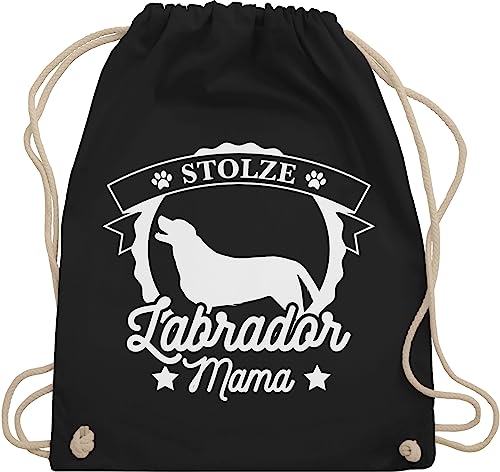 Turnbeutel Rucksack - Geschenk für Hundebesitzer - Stolze Labrador Mama - Unisize - Schwarz - tasche hund hundefan lanrador beutel sachen hundeliebhaber hundefans hundemama stoffbeutel hundemotiv von Shirtracer