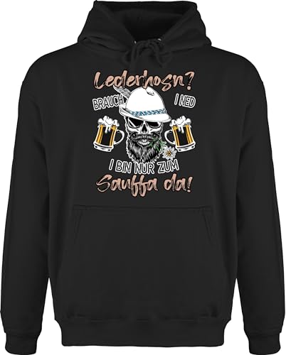 Hoodie Herren Pullover Männer - Kompatibel mit Oktoberfest - Lederhose Spruch Lausbua Bayrisch Party Trinken - XL - Schwarz - Bayern bayerischer Abend October fest bayerische Bavarian wiesengänger von Shirtracer