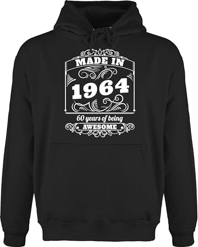 Hoodie Herren Pullover Männer - 60. Geburtstag - Made in 1964 Sixty years of being awesome - 5XL - Schwarz - 60 er sechzig jahre 60-geburtstag zum 60.geburtstag 60ten 60ig 60igsten sechzigster von Shirtracer