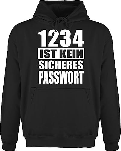 Hoodie Herren Pullover Männer - Nerd Geschenke - 1234 ist kein sicheres Passwort - XL - Schwarz - geschenk zocken kapuzenpullover sprüche gamer zocker nerdige nerds nerdgeschenk geeks computer von Shirtracer