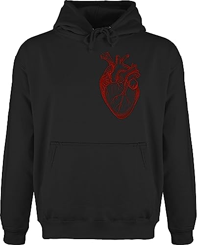 Hoodie Herren Pullover Männer - Nerd Geschenke - Herz Anatomie - XXL - Schwarz - hudi geschenk zocker für arzt kapuzenpullover nerds medizin studenten geek medizinstudent anatomy heart doctor von Shirtracer