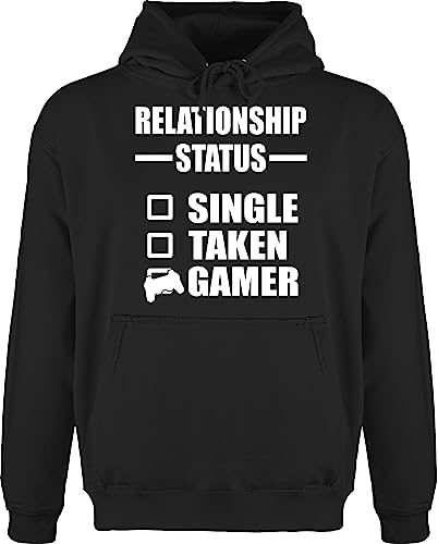 Hoodie Herren Pullover Männer - Nerd Geschenke - Relationship Status: Gamer - weiß - 3XL - Schwarz - zocker Geschenkideen für Geschenk Computer Nerds Kapuzenpullover sprüche nerdgeschenk Game von Shirtracer