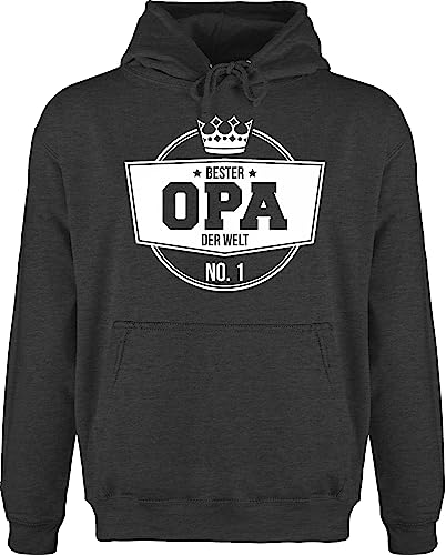 Hoodie Herren Pullover Männer - Geschenke - Bester Opa der Welt - L - Anthrazit meliert - großvater beste pulli opas grossvater vatertagsgeschenk fater tag vateetag vatertaggeschenke opi geschenk von Shirtracer