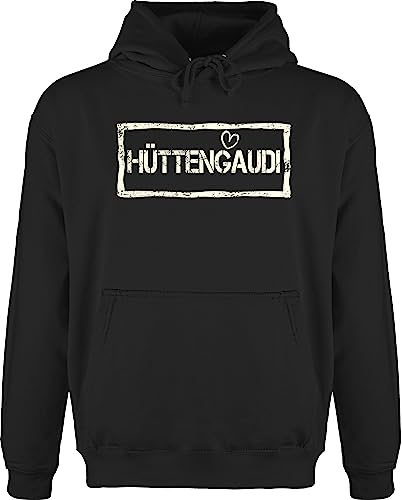 Hoodie Herren Pullover Männer - Skiurlaub Apres Ski - Hüttengaudi Used Look - XXL - Schwarz - skioutfit jh001 Skifahrer Hoodies apre pullis Apres+ski Kapuzenpullover Geschenk Hoody mit Pulli Party von Shirtracer