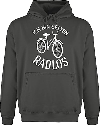 Shirtracer Hoodie Herren Pullover Männer - Sprüche Statement - Ich Bin selten Radlos - XL - Anthrazit - fahrrädern Hoody Radfahrer Geschenk Man .Fahrrad fahhrad fahrradsprüchen Fahrrad- Statements von Shirtracer