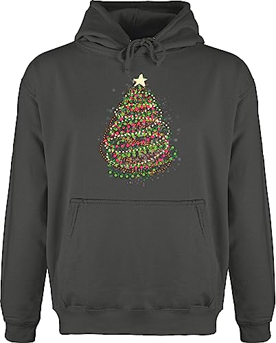 Hoodie Herren Pullover Männer - Weihnachten Geschenke Christmas Bekleidung - Abstrakter Weihnachtsbaum - L - Anthrazit - Weihnachtspullover Baumwolle weihnachtsmotiven weihnachtdpulli von Shirtracer