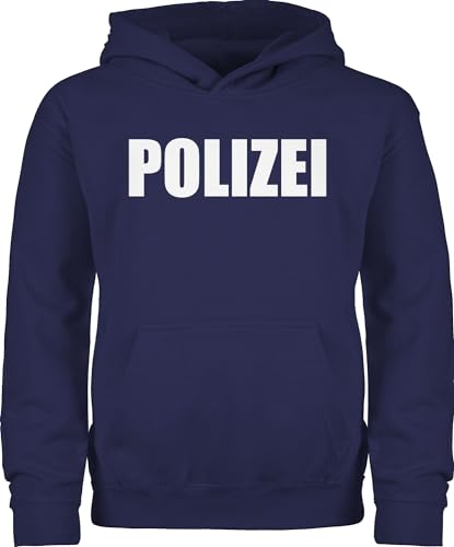 Kinder Hoodie Jungen Mädchen - Karneval & Fasching - Polizei Polizeiuniform Polizist Polizeikostüm SEK Polizistin Police SWAT - 152 (12/13 Jahre) - Navy Blau - fasching- pullover fasnet hoody von Shirtracer