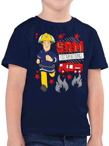 Kinder T-Shirt Jungen - Feuerwehrmann - Sam eilt zur Rettung - 152 (12/13 Jahre) - Dunkelblau - Shirt Kind feuwehrman Kinder-t-Shirt der Kurzarm feuerwerhman Tshirt fwuerwehrman tichert feuerwhrmann von Shirtracer