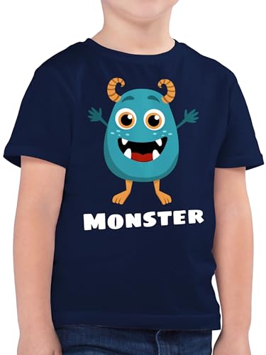 Kinder T-Shirt Jungen - Karneval & Fasching - Monster Partner-Look Kind - 152 (12/13 Jahre) - Dunkelblau - kinderfasching t Shirt köln kölner Karnevals Tshirt Oberteil costüm Junge von Shirtracer