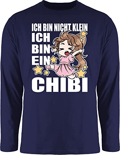 Langarmshirt Herren Langarm Shirt - Anime Geschenke - Ich Bin Nicht klein ich Bin EIN Chibi - weiß - 3XL - Navy Blau - Geschenk+Anime von Shirtracer