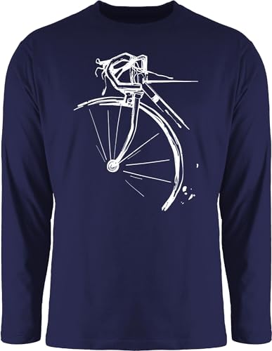 Langarmshirt Herren Langarm Shirt - Bekleidung Radsport - Fahrrad Rennrad - 3XL - Navy Blau - fahrrädern fahrradmotiv Radfahrer Cycle Fahrradfahrer Bike fahrradliebhaber Rad Fahrrad- fahrradfahren von Shirtracer