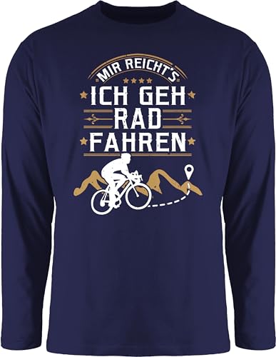 Langarmshirt Herren Langarm Shirt - Fahrrad Bekleidung Radsport - Mir reicht's ich GEH Rad Fahren - 3XL - Navy Blau - Geschenk fahrradliebhaber fahrradgeschenke Bike fahrradbegeisterte fahhrad von Shirtracer