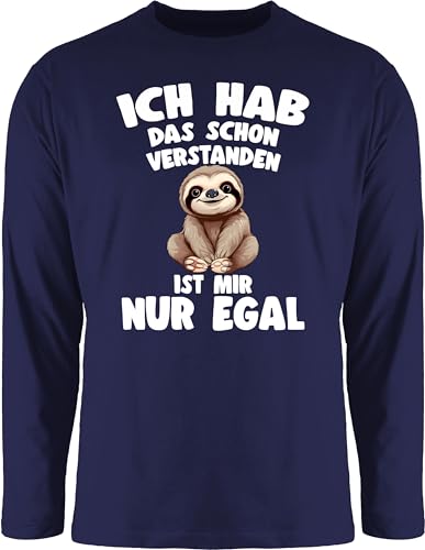 Langarmshirt Herren Langarm Shirt - Ich hab das Schon verstanden ist Mir nur egal Lustiger Spruch Faultier - 3XL - Navy Blau - Habe lustige sprüche Tshirt von Shirtracer