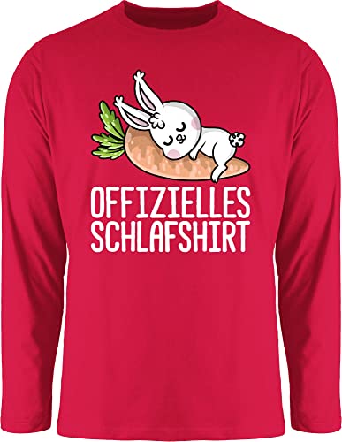 Langarmshirt Herren Langarm Shirt - Sprüche Statement - Offizielles Schlafshirt mit Hase weiß - 3XL - Rot - offizielle Schlaf Oberteil Aufschrift lustige schlafshirts Spruch Langer arm von Shirtracer