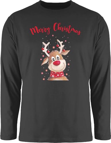 Langarmshirt Herren Langarm Shirt - Weihnachten - Merry Christmas Rentier I Elch - S - Schwarz - t-Shirts weihnachtsoutfit weihnachtsmotiv Familie Tshirt weihnachtsoberteil weihnacht Rentiere Langarmshirt Herren Langarm Shirt - Weihnachten - Merry Christmas Rentier I Elch - S - Schwarz - t-Shirts weihnachtsoutfit weihnachtsmotiv Familie Tshirt weihnachtsoberteil weihnacht Rentiere von Shirtracer