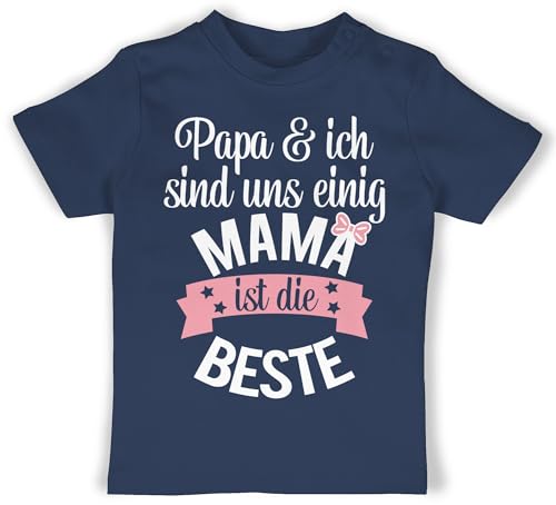 Baby T-Shirt Mädchen Jungen - Mama ist die Beste I Weltbeste Mutti - 18/24 Monate - Navy Blau - Geschenk für Mutter Shirt Tshirt Muttertag erster t Mummy muttertaggeschenk Mother s Day von Shirtracer