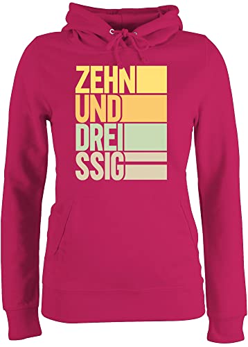 Pullover Damen Hoodie Frauen - 40. Geburtstag - Zehnunddreissig - M - Fuchsia - 40 Geburtstagsgeschenk Geschenk zum 40er 40ste 40igsten Jahre Geschenke er mit Spruch .Geburtstag jährigen von Shirtracer