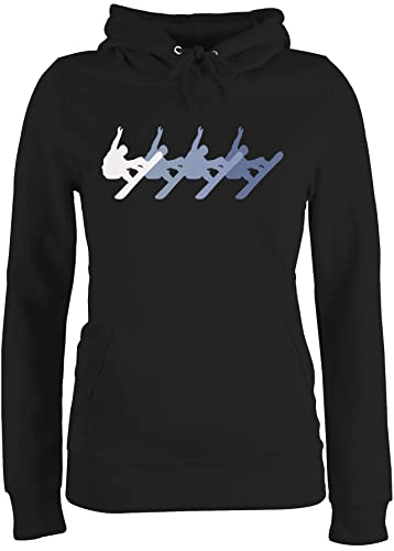 Pullover Damen Hoodie Frauen - Snowboard, Ski und mehr - Snowboarder - XS - Schwarz - Skifahren Snowboard Hoodies Wintersport Pulli von Shirtracer