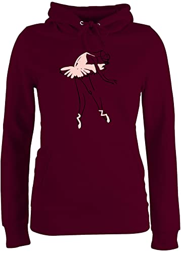 Pullover Damen Hoodie Frauen - Tanzen Geschenk - Balletttänzerin Ballerina - XL - Burgundrot - Ballett Pulli ballettkleidung Tanz balett Kapuzenpullover Dance Figur Kapuzenpulli sprüche Hoodies von Shirtracer