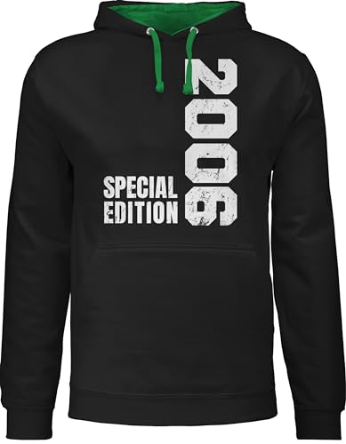 Shirtracer Pullover Herren Frauen Hoodie Kontrast zweifarbig - 18. Geburtstag - Special Edition 2006 - L - Schwarz/Grün - Geburtstagsgeschenke für 18 jährige Damen Geschenk zum 18.Geburtstag Hoody von Shirtracer