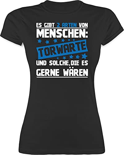 Shirt Damen - Handball WM 2023 Trikot Ersatz - Es gibts 2 Arten von Menschen - Torwarte weiß/blau - M - Schwarz - Handballer Geschenk Torwart Tshirt Handball, Shirts halbball em 2022 Fan sprüche von Shirtracer