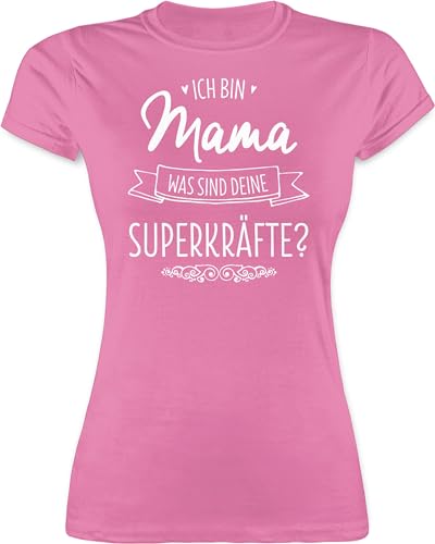 Shirt Damen - Ich Bin Mama - was sind Deine Superkräfte - XXL - Rosa - mom Tshirt t Geschenke für mütter Shirts Frauen, Muttertag muttertags Rundhals muttertagsgeschenke Mami 2024 t-Shirt von Shirtracer