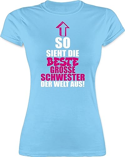 Shirt Damen - und Tante Geschenk - Beste große Schwester - S - Hellblau - für die Tshirt Best Auntie Grosse t-Shirt Sister der Welt t Shirts Schwestern Geschenke mädchen 2024 Big Geschenkideen von Shirtracer