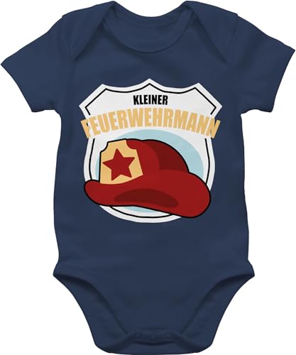 Shirtracer Baby Body Junge Mädchen - Feuerwehr - Kleiner Feuerwehrmann - 3/6 Monate - Navy Blau - geschenk zur geburt strampler geschenke babykleidung für bodys nachwuchs babys outfit sachen von Shirtracer