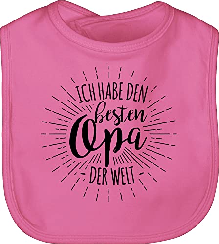 Shirtracer Baby Lätzchen - Sprüche - Ich habe den besten Opa der Welt - Unisize - Pink - lustige babysachen spruch enkelkind sabberlatz babykleidung mit süßen sprüchen spruche bester babylatz von Shirtracer